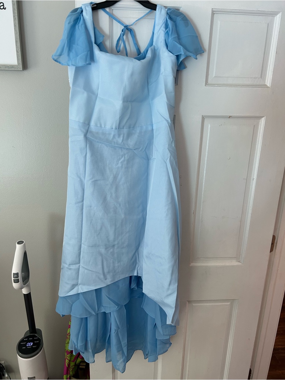 Light Blue Ruffle High-Low Dress